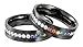 (1) Jet Black Rainbow Super Full String Clear & Rainbow Ring. Gay & Lesbian Pride Stainless Steel Ring. Wedding Marriage or Engagement band CZ Stones. LGBT Pride Jewelry