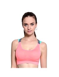 BAOMOSI Racerback Sujetador deportivo acolchado sin costuras de alto impacto para yoga, gimnasio, entrenamiento, fitness