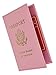 Travel Leather Passport Organizer Holder Card Case Protector Cover Wallet Bag (Light Pink)