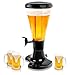 Goplus Beverage Dispenser 3L Plastic w/ LED Shinning Lights Tabletop Black Draft Beer Tower for Bar