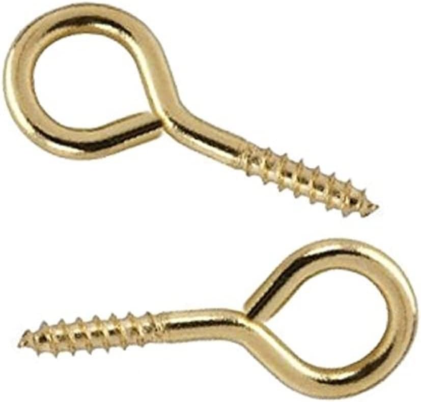 Merriway BH02312 20x Brass Plated Screw Eye 19mm Picture Frame Hanging Hardware