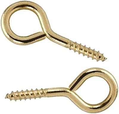 Merriway BH02312 20x Brass Plated Screw Eye 19mm Picture Frame Hanging Hardware