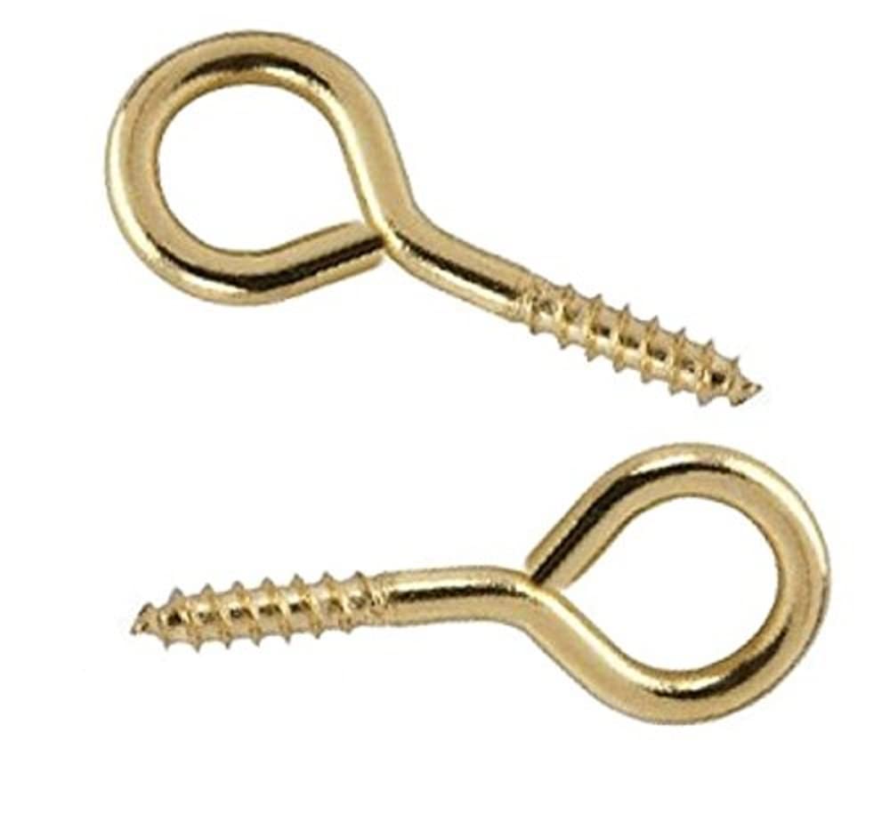 Merriway BH02312 (20 Pcs) EB Picture Mirror Frame Screw Eye, 19mm (3/4 inch) Brass Plated - Pack of 20 Pieces