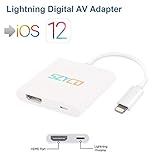 Lightning Digital AV Adapter, SZYCD iPhone iPad to HDMI Adapter with Lightning Charging Port for HD TV Monitor Projector 1080P Support iOS 9/10/11/12