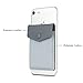 FRIFUN card holder for back of phone with snap Ultra-Slim Self Adhesive Phone Wallet Stick on Cell Phone Android All Smartphones RFID Blocking Sleeve Covers Credit Cards and Cash (Gray)