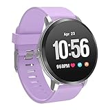 YoYoFit Smart Fitness Watch with Heart Rate Monitor, Waterproof Fitness Activity Tracker Step Counter with Music Player Control, Customized Face Look GPS Pedometer Watch for Women Men (Purple.1)