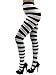 Luxury Divas Black & White Horizontal Wild Striped Tights