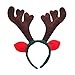 Outgeek Reindeer Headband 6pcs Reindeer Antlers Headband Deer Party Hats for Easter Halloween Christmas Kid's Party (Coffee)