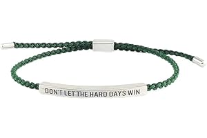 KHKINDPRO Dont Let The Hard Days Win Bracelet for Women Men, Handmade Braided Adjustable Wrap Stainless Steel To My Daughter/Best Friend Inspirational Gifts Ladies Jewelry