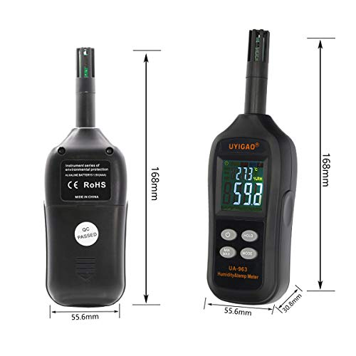 Digital Temperature and Humidity Meter Portable Hygrometer Thermometer with Ambient Temperature Dew Point Tester Wet Bulb Humidity Monitor Gauge for Daily Life Industry Agriculture
