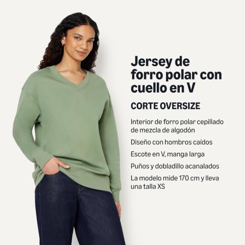 Amazon Essentials Mujer Sudadera de Forro Polar con Cuello en V de Gran