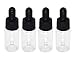 5PCS 10ml Plastic Dropper Bottles-Essential Oil Perfume Makeup Cosmetic Eyelquid Storage Containers With Glass Pipette and Black Dropper Cap(Transparent)