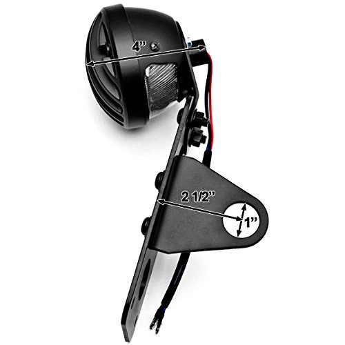 image for Krator NEW Black Axle Mount Taillight Horizontal Vertical For Honda VT