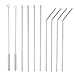 Metal Straws, BAVNCO Portable Collapsible Stainless Steel Drinking Straws Telescopic Reusable Metal Straws with Case & Cleaning Brush(2Pack Silver)