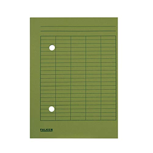 Exacompta - Ref 80004195001F - FALKEN - Circulation Files - A4 (210 x 297mm) in Size, 250gsm Recycled Manilla, Grid Printing, 2 Viewing Holes - Green (Pack of 100)