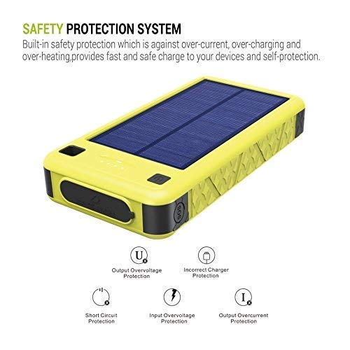 USB C Solar Battery Charger, ZeroLemon 26800mAh Solarjuice USB C Solar Battery Charger Power Bank with Quick Charge 3.0 Waterproof Shockproof Rugged Charger for iPhone, Galaxy, Switch and More - Thumbnail 6
