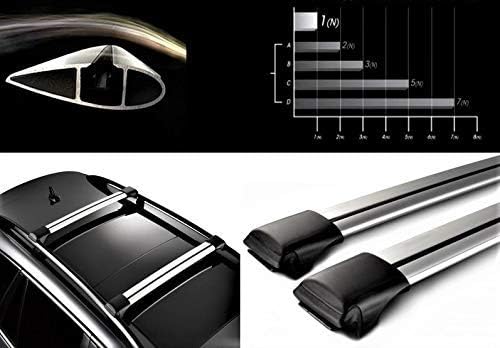 Lockable AeroWingBar Aerodynamic Aluminium Cross Bars Roof Racks for Audi A4 B7 Avant 2005–2007 Silver Anodised