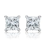 1 Carat 18K White Gold Solitaire Diamond Stud