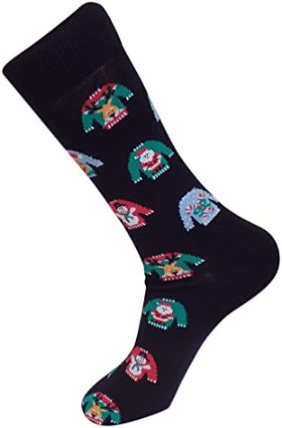 Davco Mens Black Ugly Sweater Christmas Socks