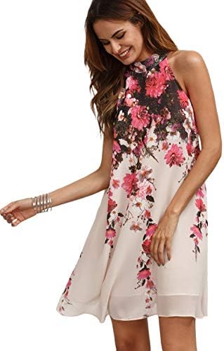 floerns women's sleeveless halter neck vintage floral print maxi dress Summer Beach Party Dress, A Pink, XL price in UAE | Amazon UAE The vibrant floral print