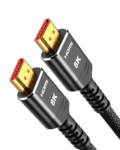 Highwings HDMI 2.1 Cable 3 Metre Certified, 10K 8K HDMI Cable 48Gbps Ultra High Speed 8K 60Hz 4K 120Hz 7680P eARC HDCP 2.2 & 2.3 DTS:X Dynamic HDR Compatible with Soundbar HDTV Monitor