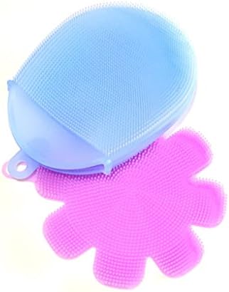 LivEZ Silicone Scrubber Sponge For Cleaning &amp; Washing | 4 PCS of Multipurpose Non-Stick Food-Grade Home &amp; Kitchen Tools | Antibacterial &amp; Mildew-Free