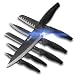 Wanbasion 6 Pieces&nbsp;Matte&nbsp;Black Titanium&nbsp;Plated Knife Set Stainless Steel Forged Kitchen Knife Set - Sharp Professional Knife Set with Sheath, Scratch Resistant & Rust Proof, For Chef Cooking Paring Cutting Slicing