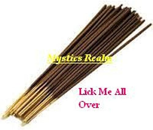 Lick Me All Over Incense ~ 100 per pack Incense Sticks ~ Hand Dipped Incense Sticks ~ Ritual Incense ~ Altar Incense ~ Mystics Realm
