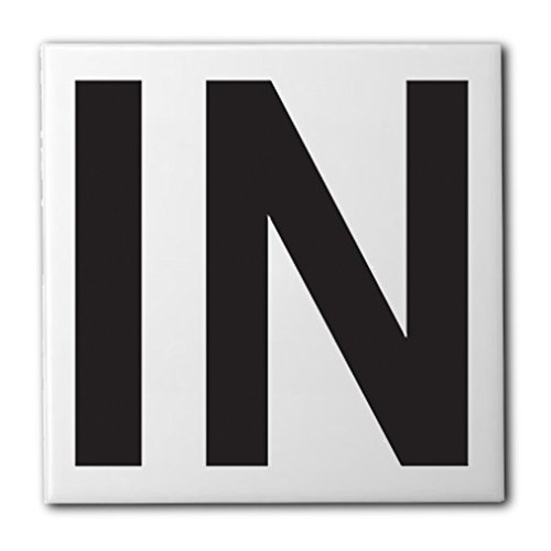 Ceramic Swimming Pool Waterline Depth Marker " IN " Smooth Finish, 5 inch Font