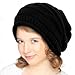 Children Spring Hat Knitted Slouchy Beanie, Bonnet, Trendy Lightweight Baggy Warm Head Cap (black)