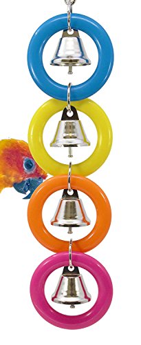 Bonka Bird Toys 945 4 Ring A Ding Bird Toy African Grey Budgie Parakeet Cockatiel Lovebird Cage Parrot Toys