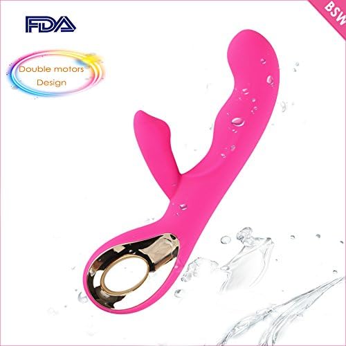 Powerful Rechargeable Rabbit Vibrators, Safe Silicone Waterproof Toys Multi-speed Vibration Vibrant Vibrate Strong Massager For Women, Lover (Pink)