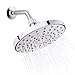 SkyGenius Rainfall Fixed Shower Head, Chrome-Finish Wall Mount High Pressure Shower Head 6 inches W/Removable Flow Restrictor
