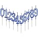 Yaomiao 10 Pieces Birthday Numeral Candles Cake Numeral Candles Number 0-9 Glitter Cake Topper Decoration for Birthday Party Favor (Blue)