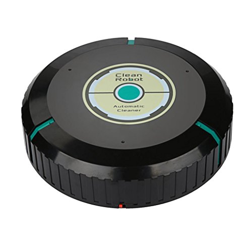 E-SCENERY Automatic Electric Cleaner - Mini Sweeping Robot Vacuum Cleaner Interactive Toy, Including One Cleaner And One Pack Dust Paper (Black)