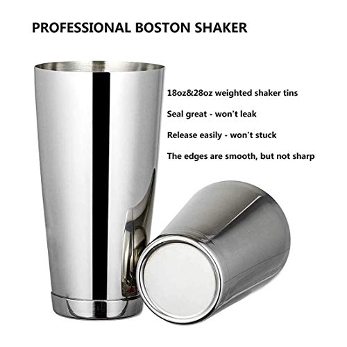 DLILI Boston Cocktail Shaker Bar Set, 8-teiliges Bar-Set, Edelstahl, gewichtete Boston-Dosen mit 18 und 28 Unzen Gewicht… – Bild 2