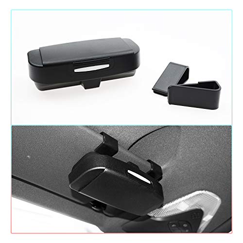LFOTPP Universal Car Sunglasses Sun Glass Holder Case Eyeglasses Storage Box,Interior Accessories Autos Parts (Black B Style)