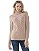 PrettyGuide Women's Turtleneck Sweater Long Sleeve Cable Knit Sweater Pullover Tops L Camel