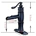 BWE Led Oil Rubbed Bronze 8 Inch Widespread Waterfall Bathroom Faucet 3 Hole Rustic with Pop Up Drain Assembly and Supply Line 2 Handles Black Vanity Lavatory Sink Mixer Tap