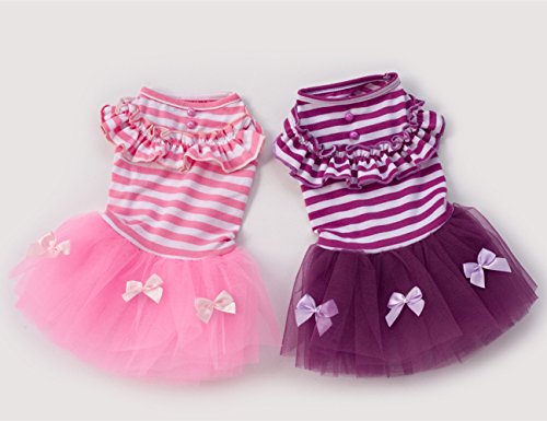 Alroman Dog Dresses Pets Clothes Pink Pet Dresses Doggie Skirt Puppy Clothes Dog Clothes Puppy Apparel Cat Dresses Dog Outfits(L)