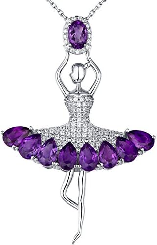 Sterling Silver Natural Amethyst Gemstone Pendant Necklace
