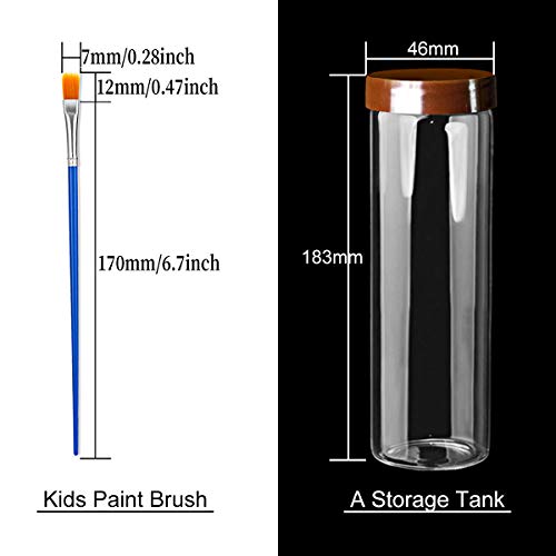 60pcs Paint Brushes Set for Kids Art Paint Party with A Storage Tank, As Birthday, Thanksgiving and Christmas Gifts