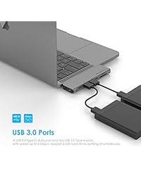 LENTION USB C Hub portátil con 40Gbps Thunderbolt 3, 100W de potencia, 4K HDMI, 2 USB 3.0, Lector de tarjetas SD   Micro, Adaptador de datos tipo C para 2018 2016 MacBook Pro 13 15, 2018 Nuevo Mac Air (espacio gris)