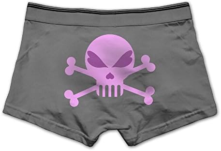 Rongyingst Men's Skull Candy Underwear Fashion Boxer Briefs Cotton Stretch Low Rise Trunks XL Ash