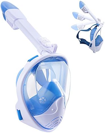W WSTOO Panoramic 180° Wide View Snorkel Mask- Foldable Full Face Snorkel Mask,See More With Larger Viewing Area Than Traditional Masks.You Can Breathe Freely With Your Mouth or Nose…