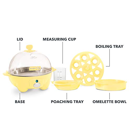 DASH Rapid Egg Cooker 6 Egg Capacity Electric Egg Cooker for Hard