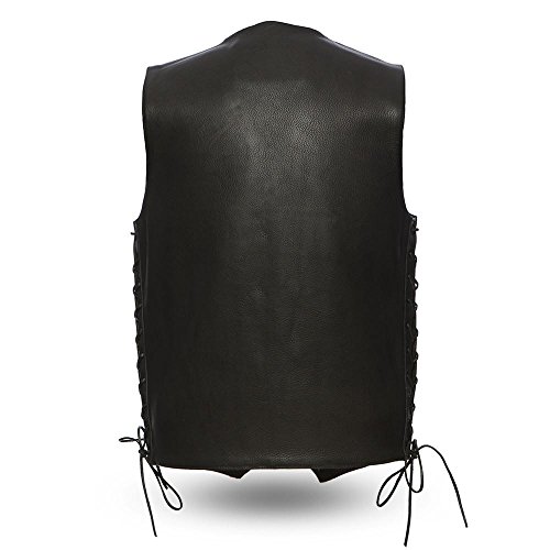 First Manufacturing Platinum Series Men's Deadwood Leather Vest (Black, Large)