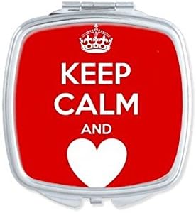 Diythinker Citation Gardez Le Calme Et L Amour Rouge Couronne Blanche Coeur Illustration Drole Motif Carre De Maquillage Compact Miroir De Poche Portable Mignon Petit Miroirs Main Amazon Fr Cuisine Maison