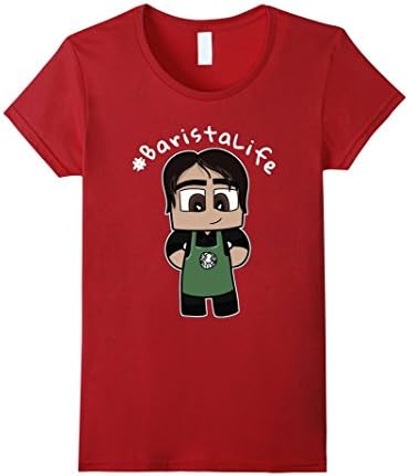 Womens Barista T Shirt for Coffee Lovers and Connoisseur's XL Cranberry