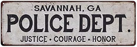 Amazon Com Savannah Ga Police Dept Home Decor Metal Sign Gift 6